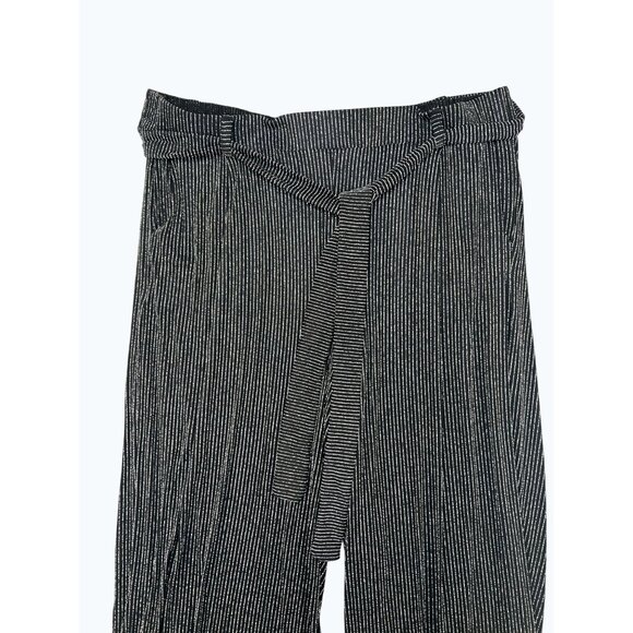 Torrid Womens Black & Silver Metallic Striped Wide-Leg Pants Size 3X - Picture 5 of 13